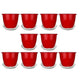 Go HookedPlastic Duro Flower Pot for Gardening, Indoor/Outdoor Planter-Red (8 Inch)(Pack of 10 with Tray)