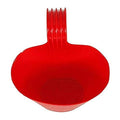 GoHooked red plastic hanging planter pot with a ribbed handle, perfect for balconies and railings.