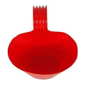 GoHooked red plastic hanging planter pot with a ribbed handle, perfect for balconies and railings.