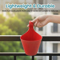 GoHooked red plastic lily hanging pot with a hook handle, 6-inch size, perfect for patios and balconies.