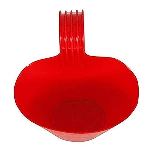 GoHooked red plastic hanging planter with a hook for balconies and railings. Set of 6.