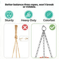 GoHooked red plastic hanging planters with metal chains, sturdy and heavy-duty design.