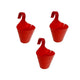 Go Hooked Plastic Hanging Planter for Plants, Railing Flower Pots, Pot Diameter (22 cm), Pot Height (17 cm) (Set of 3)(RED)