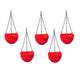 Go Hooked Planters | Round | Crystal Flower Pots | Plastic | Flower Pot | Hanging Planter | Metal Hanging Chain| Hanging Decorative Pots | Home Garden Balcony | Red| Pack of 5 | Plastic