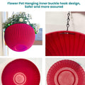 GoHooked red plastic hanging pot with woven texture, 7.1-inch diameter, includes chain.