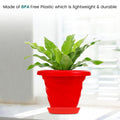 GoHooked red plastic planter pot with saucer, 6 inch twister design for indoor/outdoor plants.