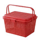 Go Hooked Kids Picnic Storage Basket with Lid & Snap Lock | Multipurpose Toys, Diaper & Essentials Organizer | Durable Plastic Storage Basket with Handle for Home & Travel (Red)