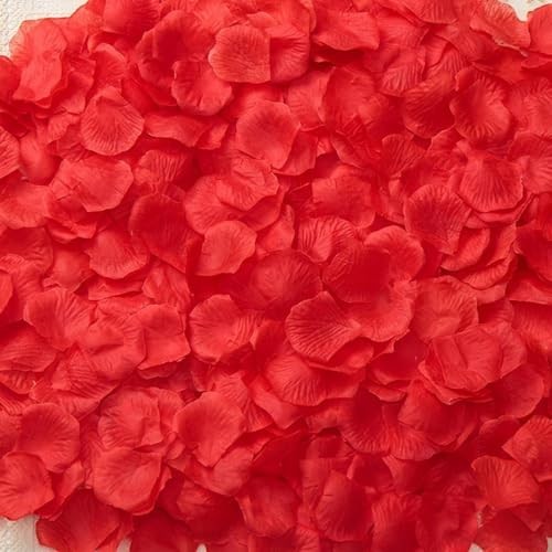 GoHooked red artificial rose petals, 1500 pieces, perfect for romantic occasions like proposals and anniversaries.