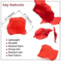GoHooked red artificial rose petals, 2" x 2", lightweight, reusable fabric for romantic decor.