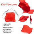 GoHooked red artificial rose petals, lightweight, reusable, and resistant fabric, 2 inch size.