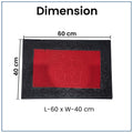 GoHooked red and black rubber door mat with footprint design and dimensions 40x60 cm for home entrance
