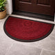 Go Hooked Rubber Half Circle Door Mat 70x44 cm | Anti Slip Waterproof Entrance Door Mat for Home & Office | Outdoor Semi Circle Main Door Floor Mat for Bathroom, Kitchen, Bedroom | Imperial Lotus Red