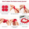 Go Hooked red artificial rose petals and heart-shaped white candles for romantic decor. Set up a heart shape on a bed.