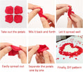 GoHooked red artificial rose petals and white tea light candles arranged in a heart shape on a bed for romantic decor.