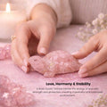 Go Hooked natural rose quartz crystal tortoise for love and harmony. Pink stone figurine for emotional healing and positive energy.