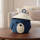 Go Hooked Cute Animal Face Rope Storage Basket with Lid for Kids | Premium Royal Blue Cotton Rope Nursery Organizer for Toys, Baby Essentials, Bathroom & Home Décor | Soft & Durable Handcrafted Basket