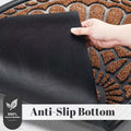 GoHooked brown rubber half circle door mat with an anti-slip textured backing for home and office entrances.
