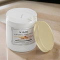 GoHooked ViMe Sandalwood Serenity aroma candle in a white jar with a gold lid. Hand-poured, 100ml.