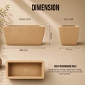 GoHooked sandstone rectangular polymer planter pot with ribbed design and built-in drainage hole. 24x11 inch.