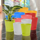 Go Hooked 4 Inch Self Watering Planter Pots 12 Sets for Indoor & Outdoor Gardening Premium Plastic Pots with UV Protection & Light Weight (Multicolor)