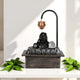 Bianco Lord Shiva Table-Top Water Fountain with LED Crystal Ball & Real Copper Kalash Drip 19 Inch | Indoor Polyresin Waterfall for Home DÃ©cor, Meditation, Vastu & Gift | Silent Electric Pump