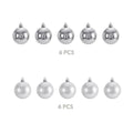 GoHooked silver Christmas ornaments balls, 2-inch diameter, pack of 12. Glitter finish, reusable, festive home decor.