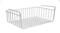 GoHooked silver powder-coated iron under shelf basket organizer rack, 16 inches