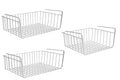 Go Hooked silver coated iron under shelf storage baskets, set of 3. Ideal for kitchen or pantry organization.