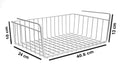 GoHooked silver powder-coated iron under-shelf basket organizer rack with grid pattern, 16" L x 9.5" D x 4" H
