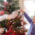 Go Hooked 8 Pcs Snow White Garland for Christmas Tree Decoration, Artificial Tinsel Garland