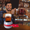 GoHooked Spin the Shot drinking game with a shot glass and red spinner arrow, perfect for parties.