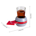 GoHooked Spin the Shot drinking game with a red spinner arrow and a glass shot filled with amber liquid. Made of ABS plastic.