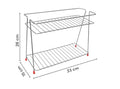 GoHooked 2-tier stainless steel shelf basket organizer with rust-resistant coating. Perfect for kitchen or bathroom.