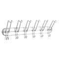 GoHooked silver stainless steel wall-mounted cup and glass holder with 6 hooks.