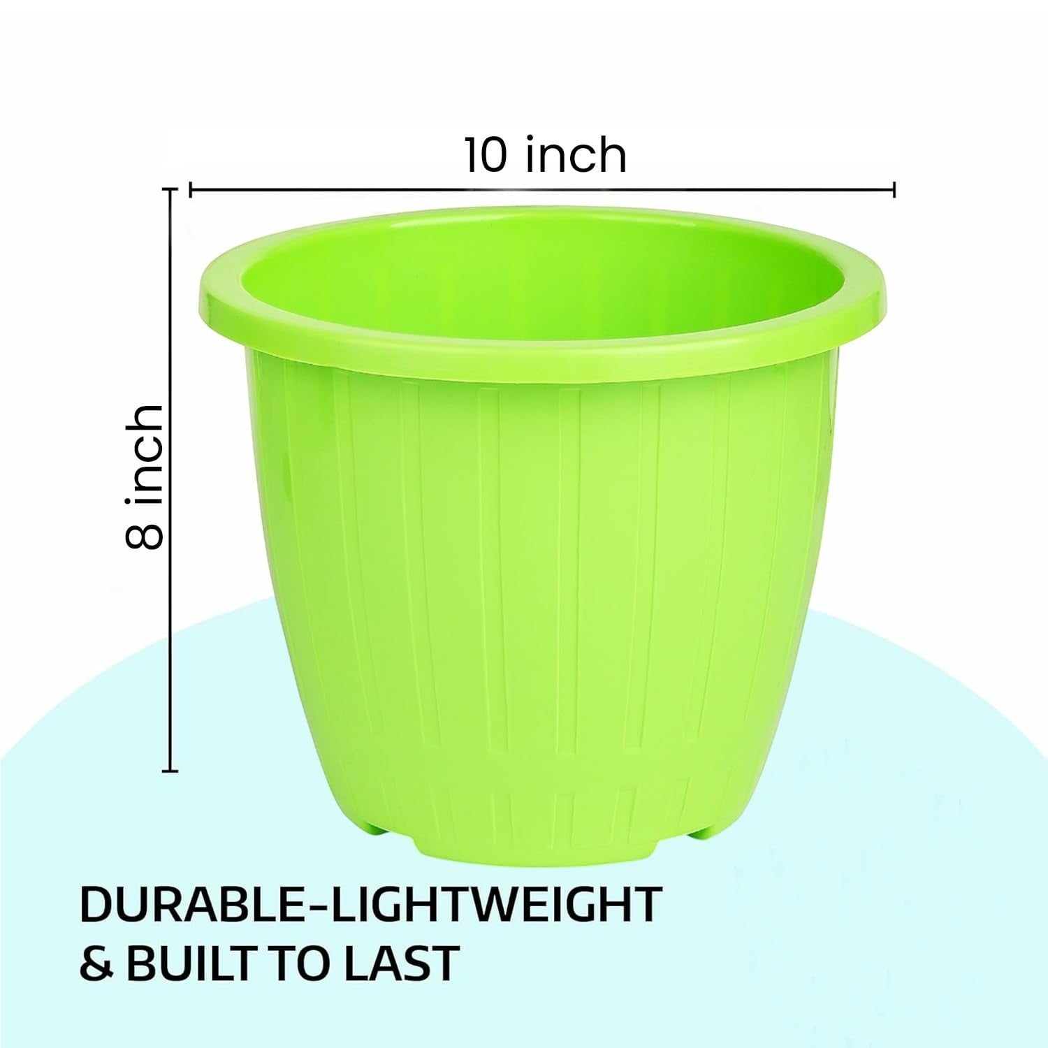 Go Hooked Sunshine planter, 10-inch diameter, 8-inch height, made of durable plastic, multicolor.