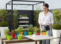 GoHooked Sunshine Pot, 5-inch multicolor plastic flower pot, ribbed design, ideal for indoor/outdoor gardening.