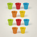 GoHooked Sunshine small multicolor plastic flower pots, 5 inch, pack of 10, for home and garden use.
