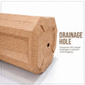 GoHooked tall brown polymer planter with sandstone texture and drainage hole. 24-inch vertical design for indoor/outdoor use.