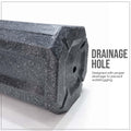 GoHooked tall grey polymer planter with greystone texture and drainage hole. 24-inch decorative flower pot.