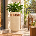 Go Hooked 24 Inch Tall Planter with Premium Metallic Gold Accent