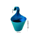 GoHooked teal virgin plastic hanging planter pot with hook, 5.2x6x10.5 inch