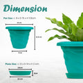 GoHooked teal plastic planter pot with saucer, 6-inch twister design, modern style, for indoor/outdoor plants.