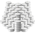 GoHooked pack of 200 unscented white wax tealight candles with long burn time for Diwali, puja, and decor.
