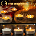 GoHooked 50pcs tealight candles with 4-hour long-burning clean burn, perfect for romantic occasions.