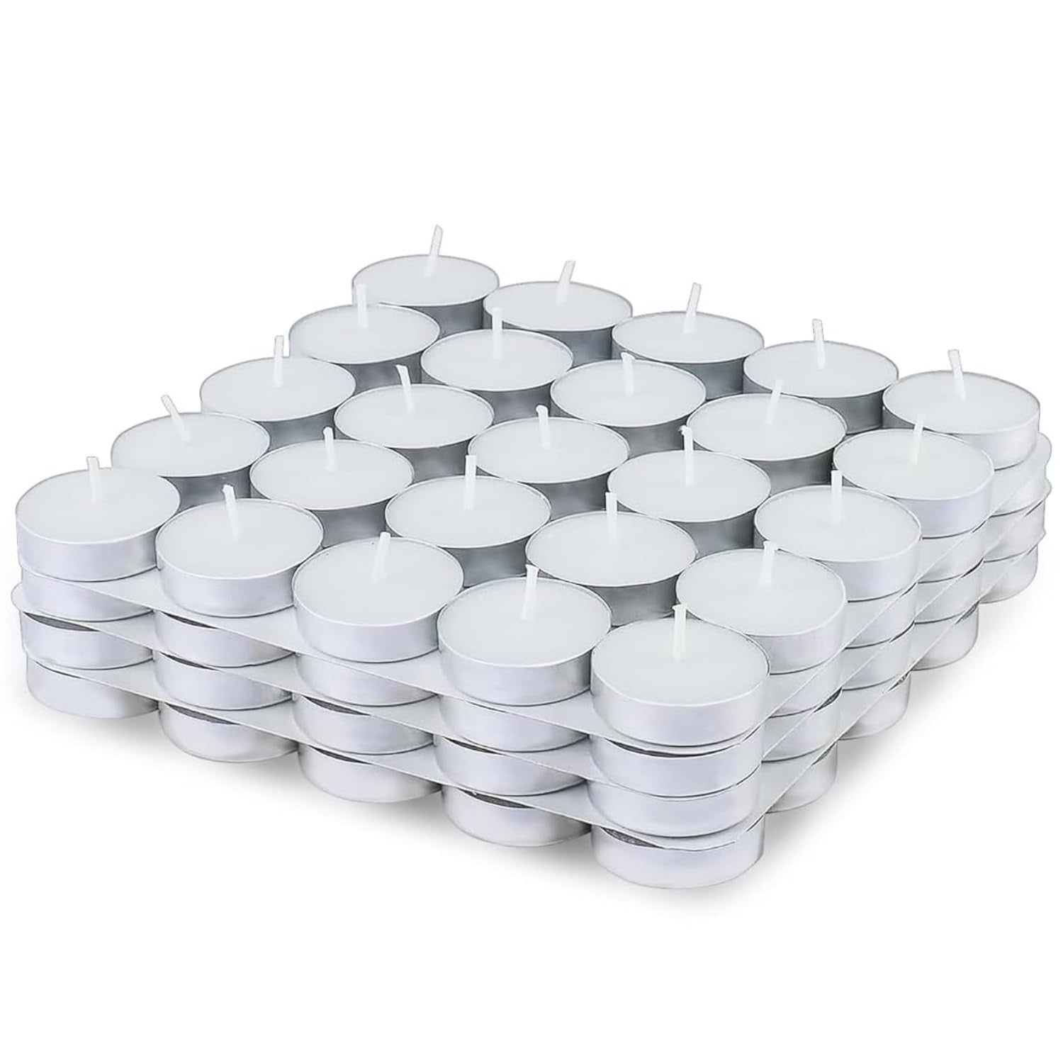 GoHooked white unscented wax tealight candles in a pack of 100, perfect for Diwali, puja, and home decor.