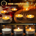 GoHooked unscented white wax tealight candles in metal cups, pack of 100, long burning for Diwali, puja, and decor.