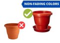 GoHooked terracotta brown plastic planter pot with bottom tray, 8 inch, non-fading colors