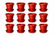 Go Hooked Plastic Gamla/Planter/Pot with Bottom Plate/Tray, 8 inch | Plant Container Set | Indoor/Outdoor Balcony Flower Pot | Drip Trays Planter | Plastic Pots with Saucers | 12 Pcs