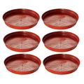 GoHooked terracotta planter drip trays, 6 inch, pack of 8. Round, modern style, UV resistant, lightweight, fade resistant.
