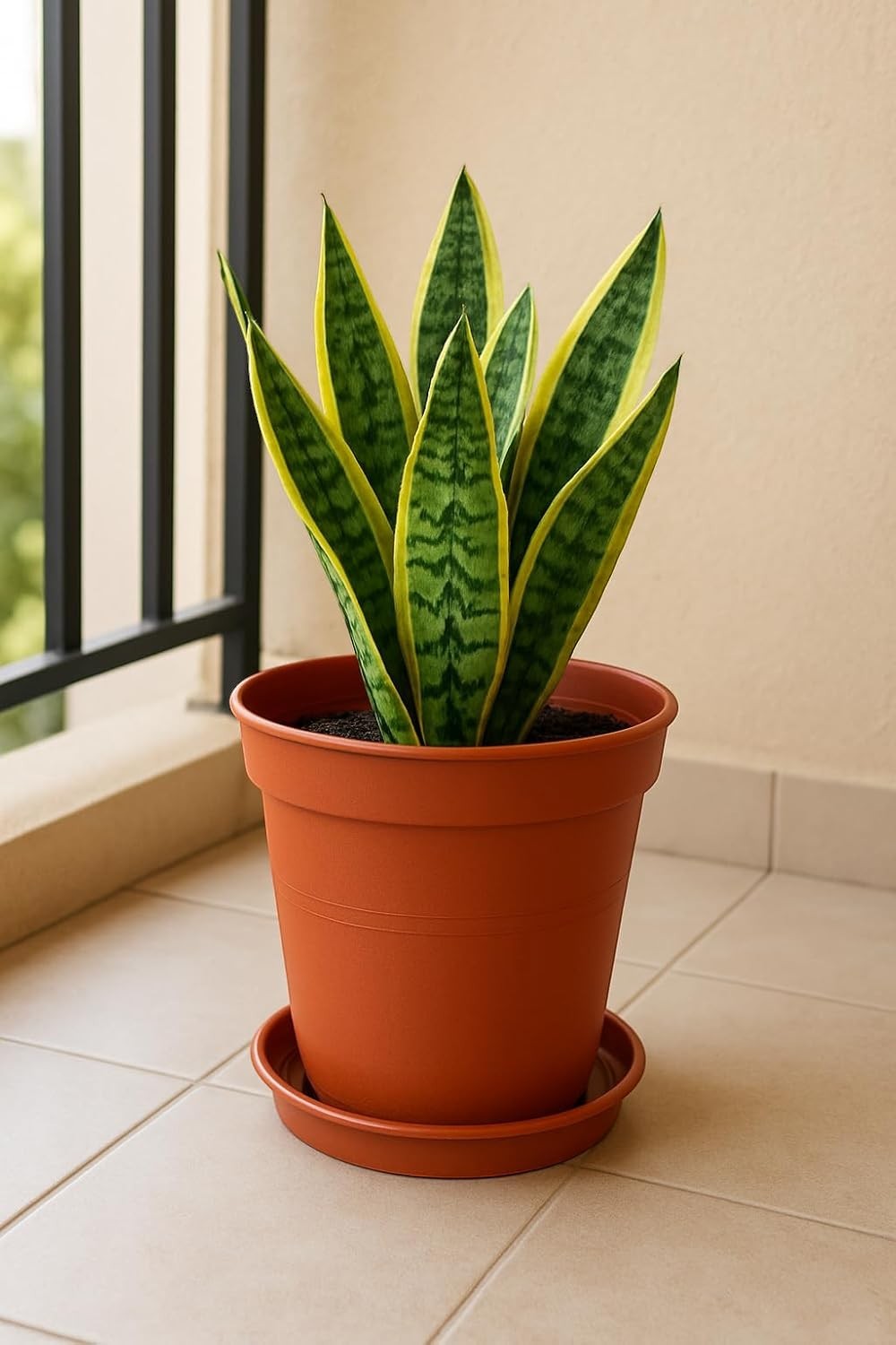 GoHooked 10-inch terracotta planter drip tray for indoor gardens. Modern style, durable, UV resistant, lightweight.